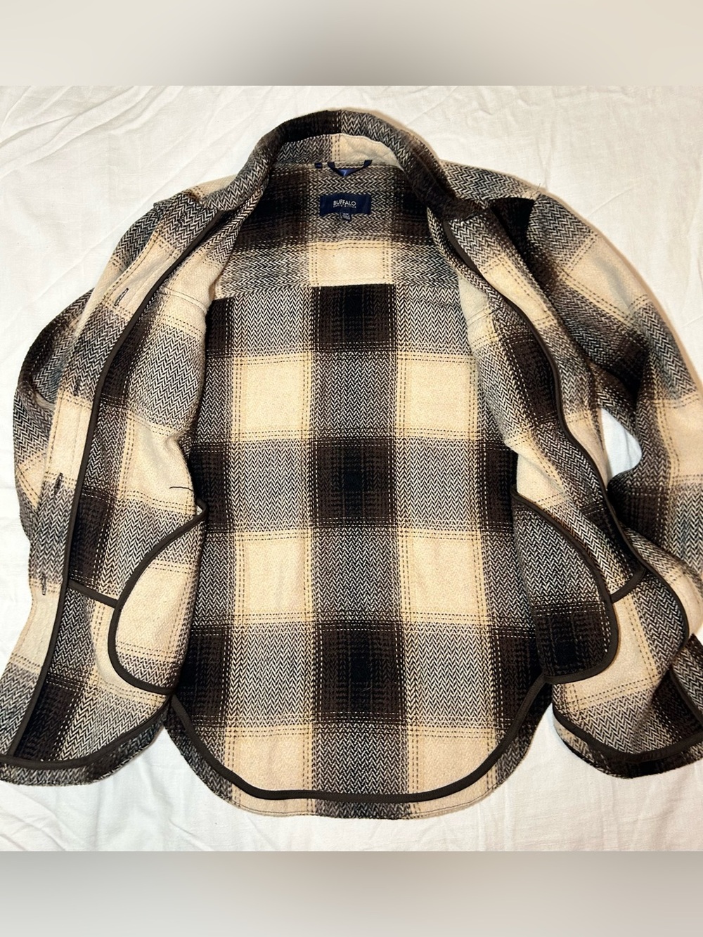 Buffalo David Bitton Plaid Shacket in Black & Tan - Picture 3 of 12